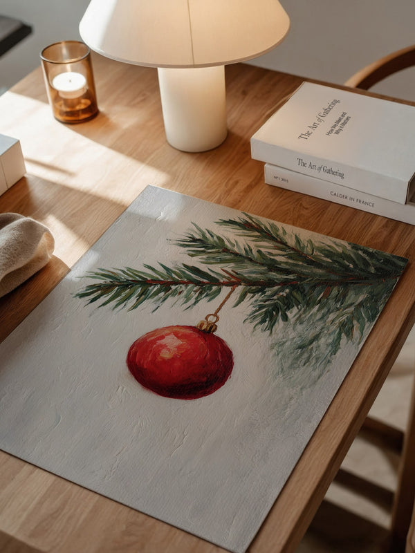 Weihnachtskugel Tannenzweig Malerei