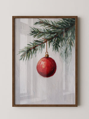 Weihnachtskugel Tannenzweig Malerei