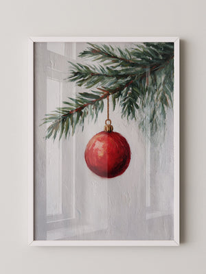 Weihnachtskugel Tannenzweig Malerei