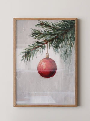 Weihnachtskugel Tannenzweig Malerei