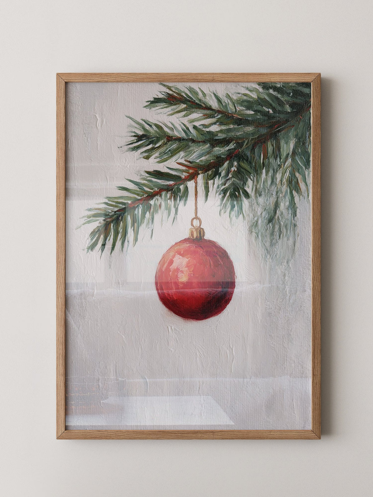 Weihnachtskugel Tannenzweig Malerei
