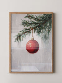 Weihnachtskugel Tannenzweig Malerei