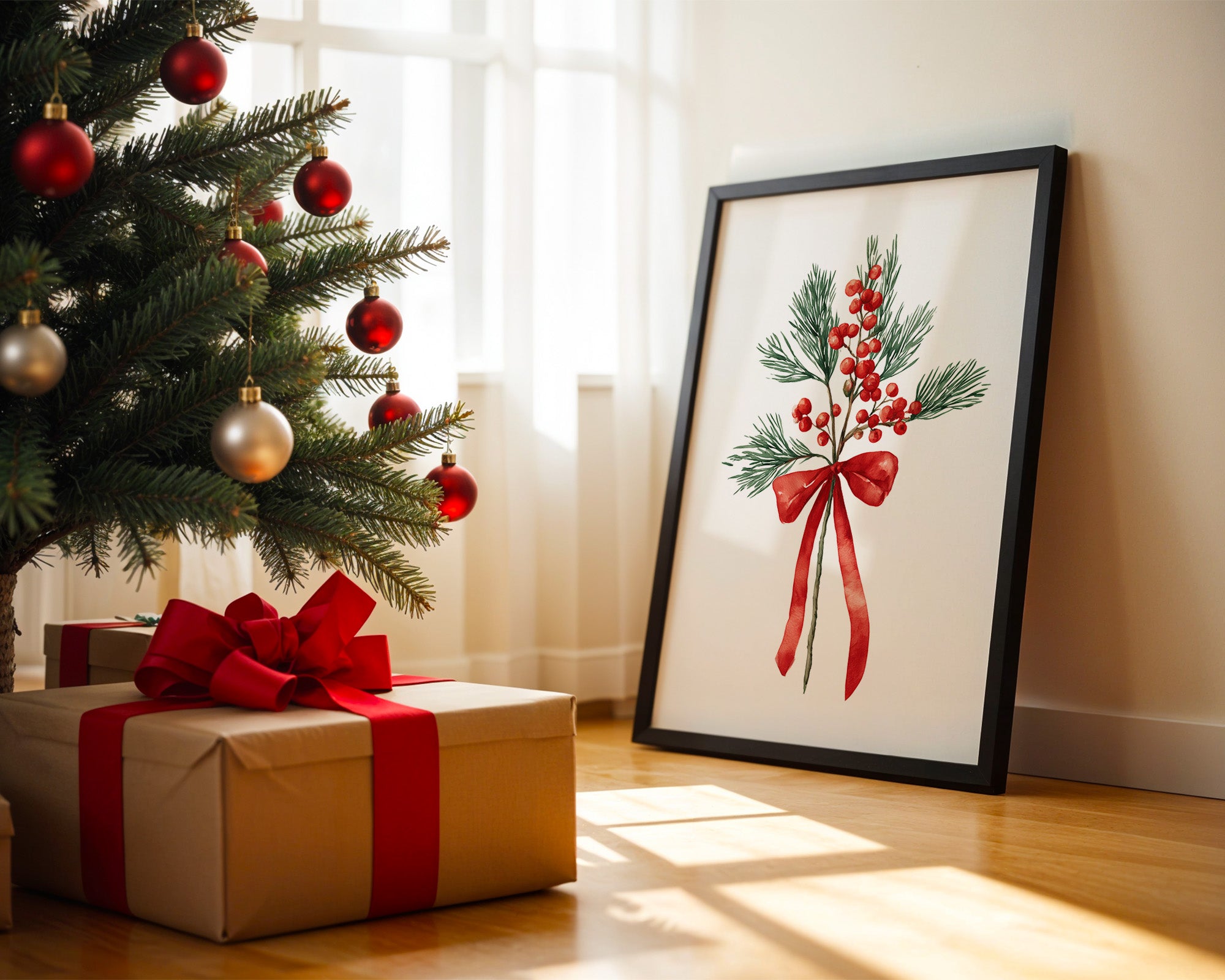 Tannenzweige Beeren Rot Schleife