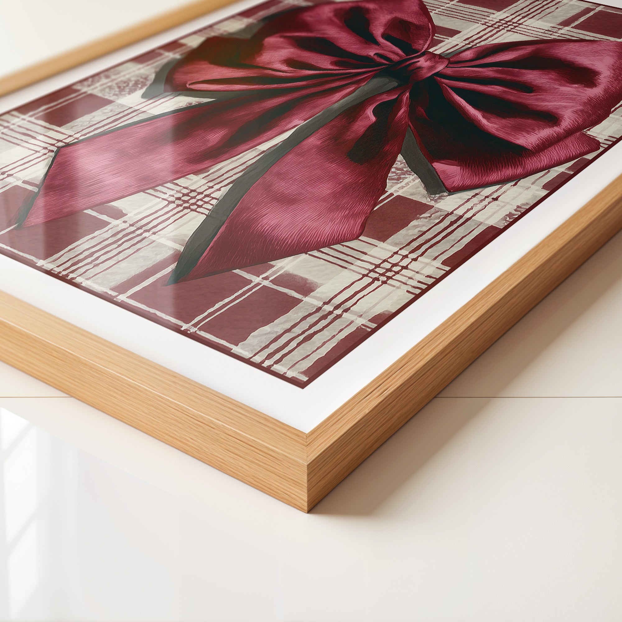 Rote Schleife kariertes Muster