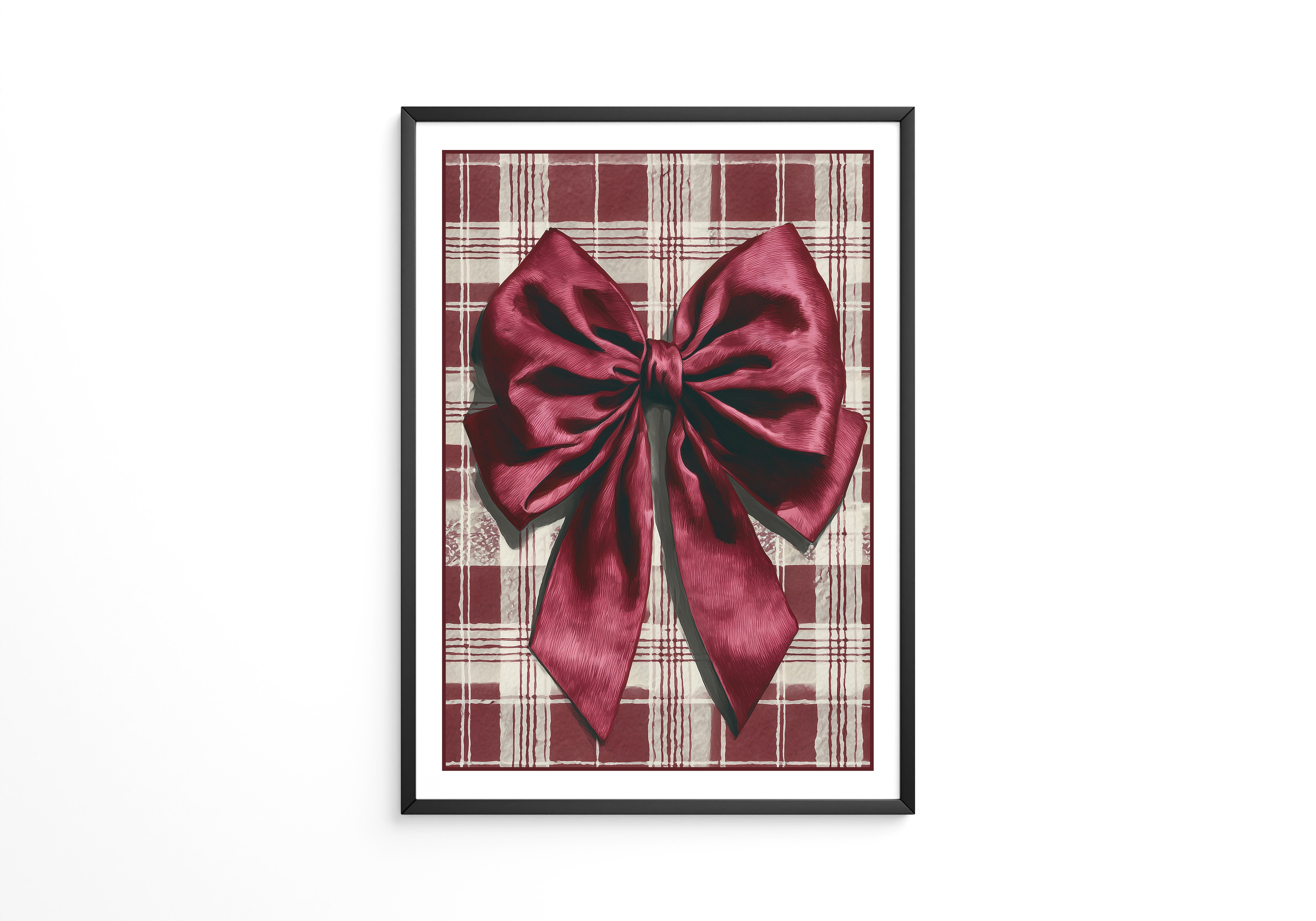 Rote Schleife kariertes Muster