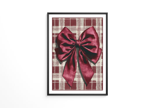 Rote Schleife kariertes Muster