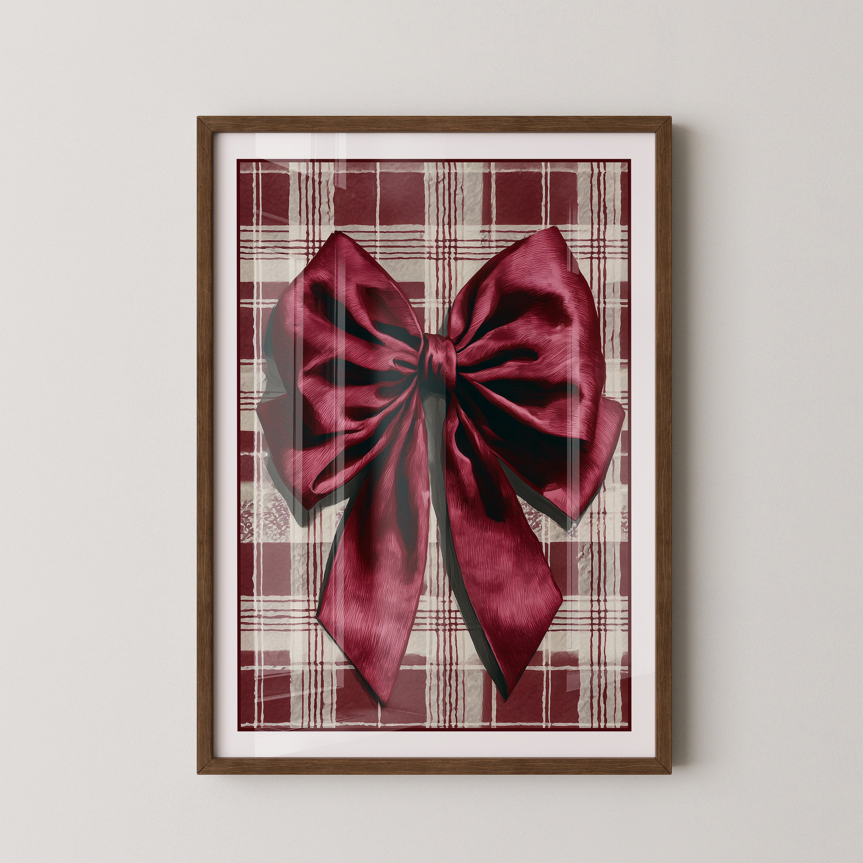 Rote Schleife kariertes Muster