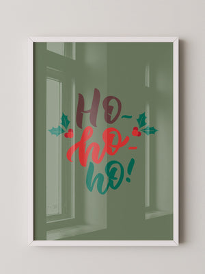 Ho Ho Ho Weihnachtsgrüße Grün