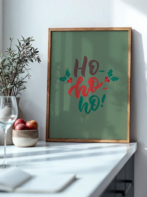 Ho Ho Ho Weihnachtsgrüße Grün