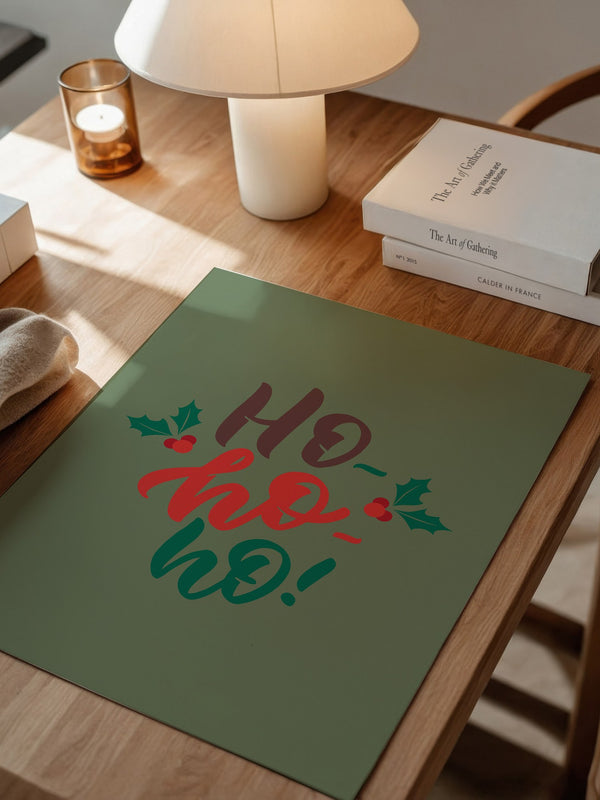 Ho Ho Ho Weihnachtsgrüße Grün