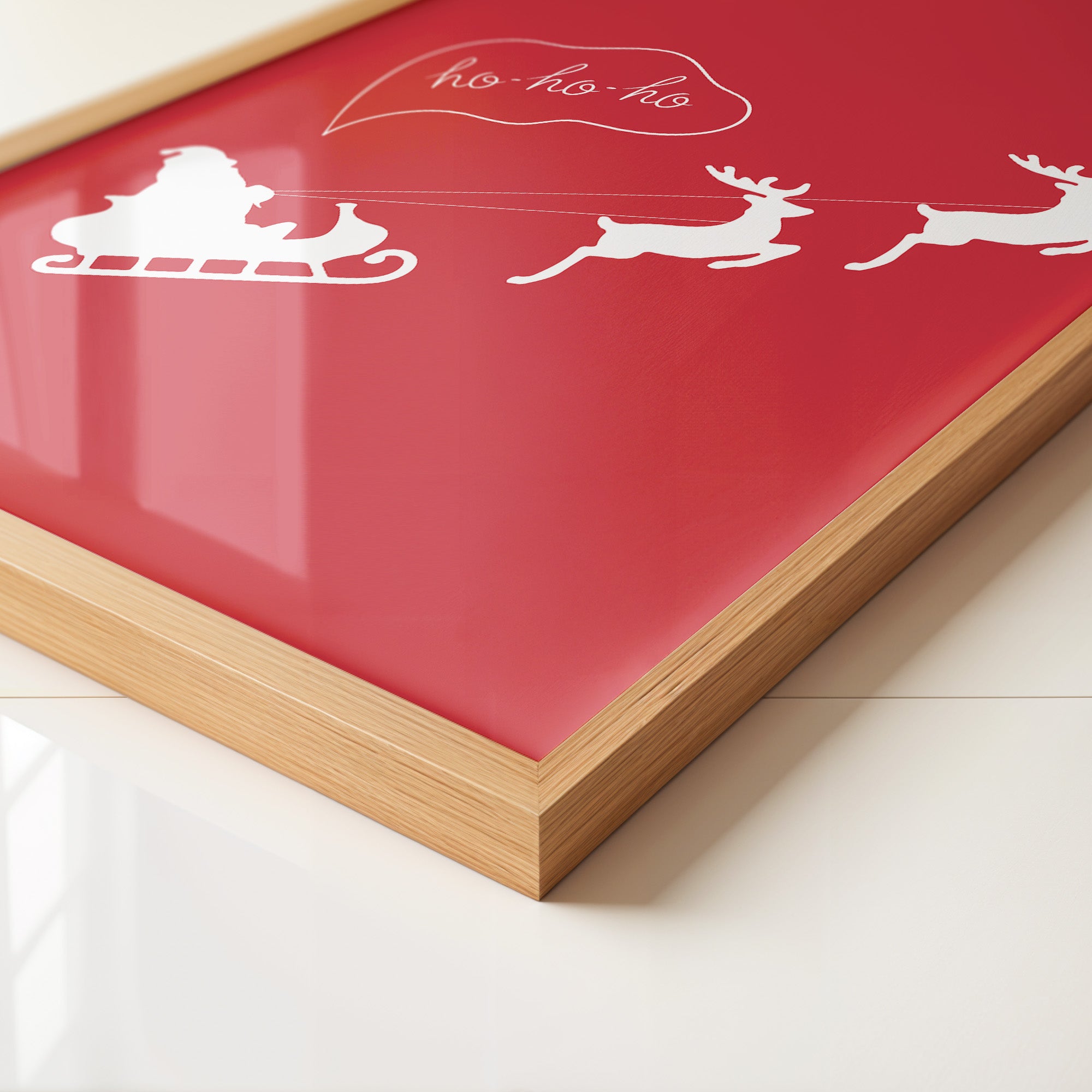 Weihnachtsmann Rentierschlitten Rot