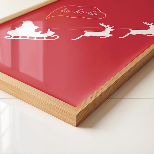 Weihnachtsmann Rentierschlitten Rot