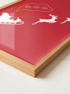 Weihnachtsmann Rentierschlitten Rot