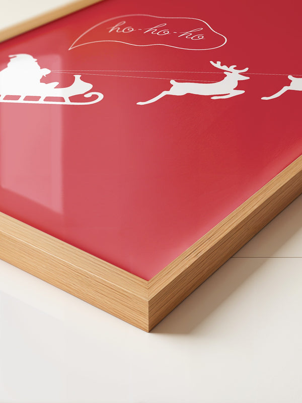 Weihnachtsmann Rentierschlitten Rot