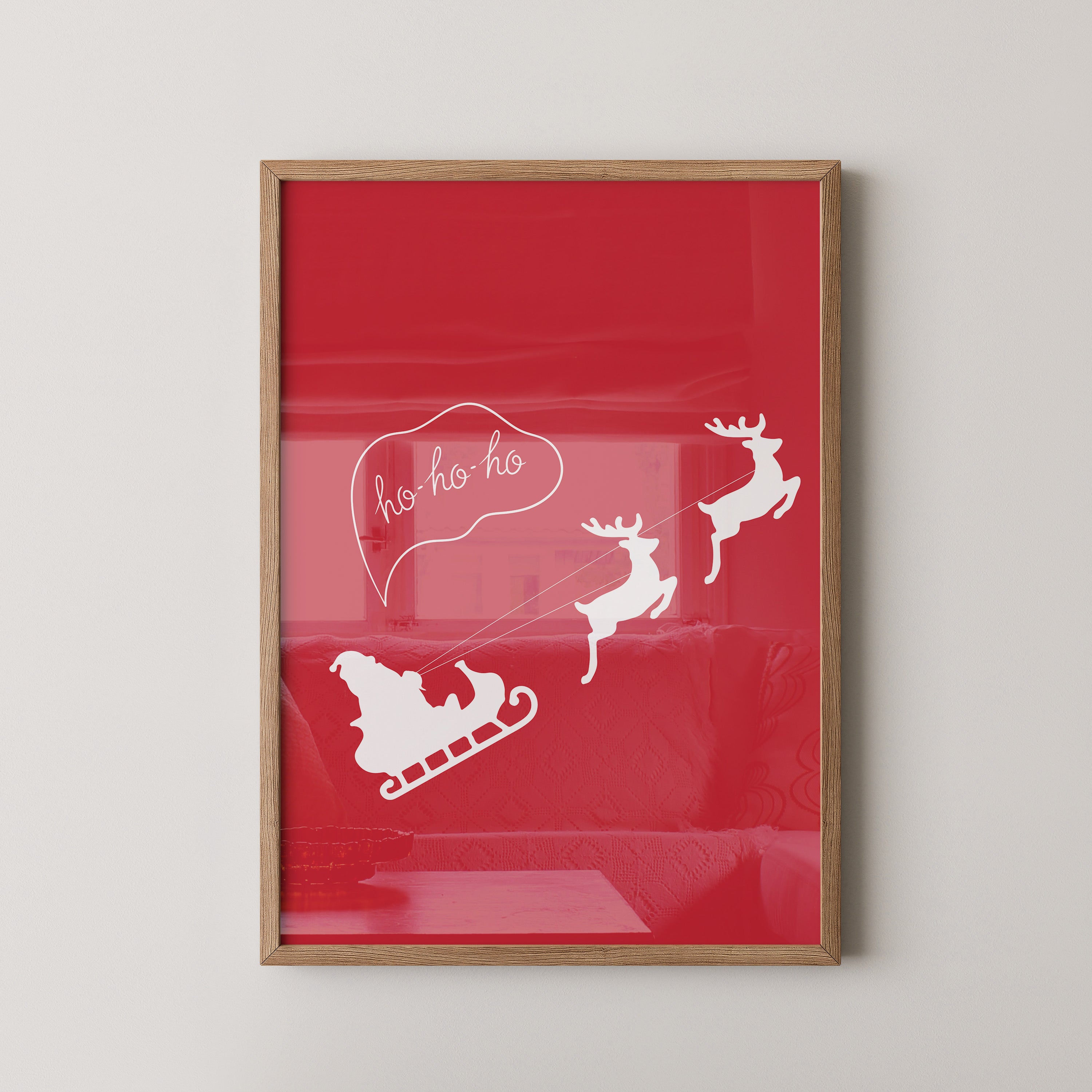 Weihnachtsmann Rentierschlitten Rot