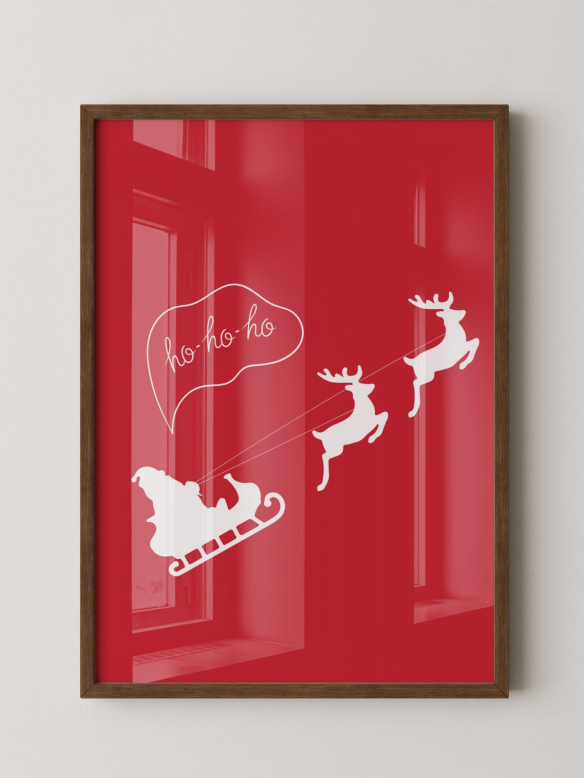 Weihnachtsmann Rentierschlitten Rot
