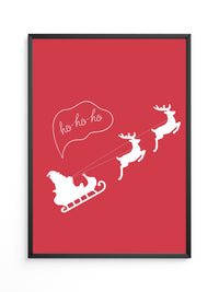 Weihnachtsmann Rentierschlitten Rot