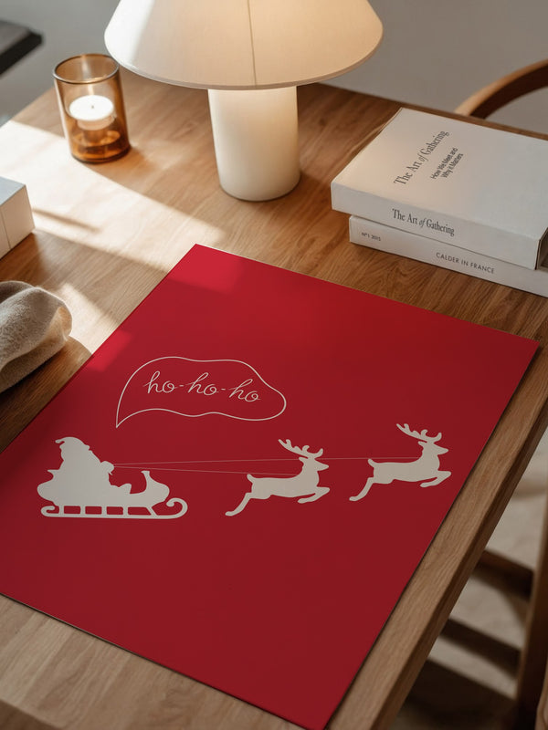 Weihnachtsmann Rentierschlitten Rot