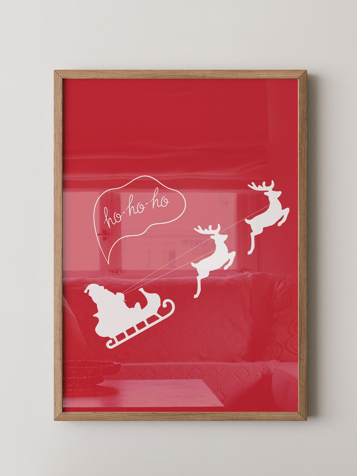 Weihnachtsmann Rentierschlitten Rot