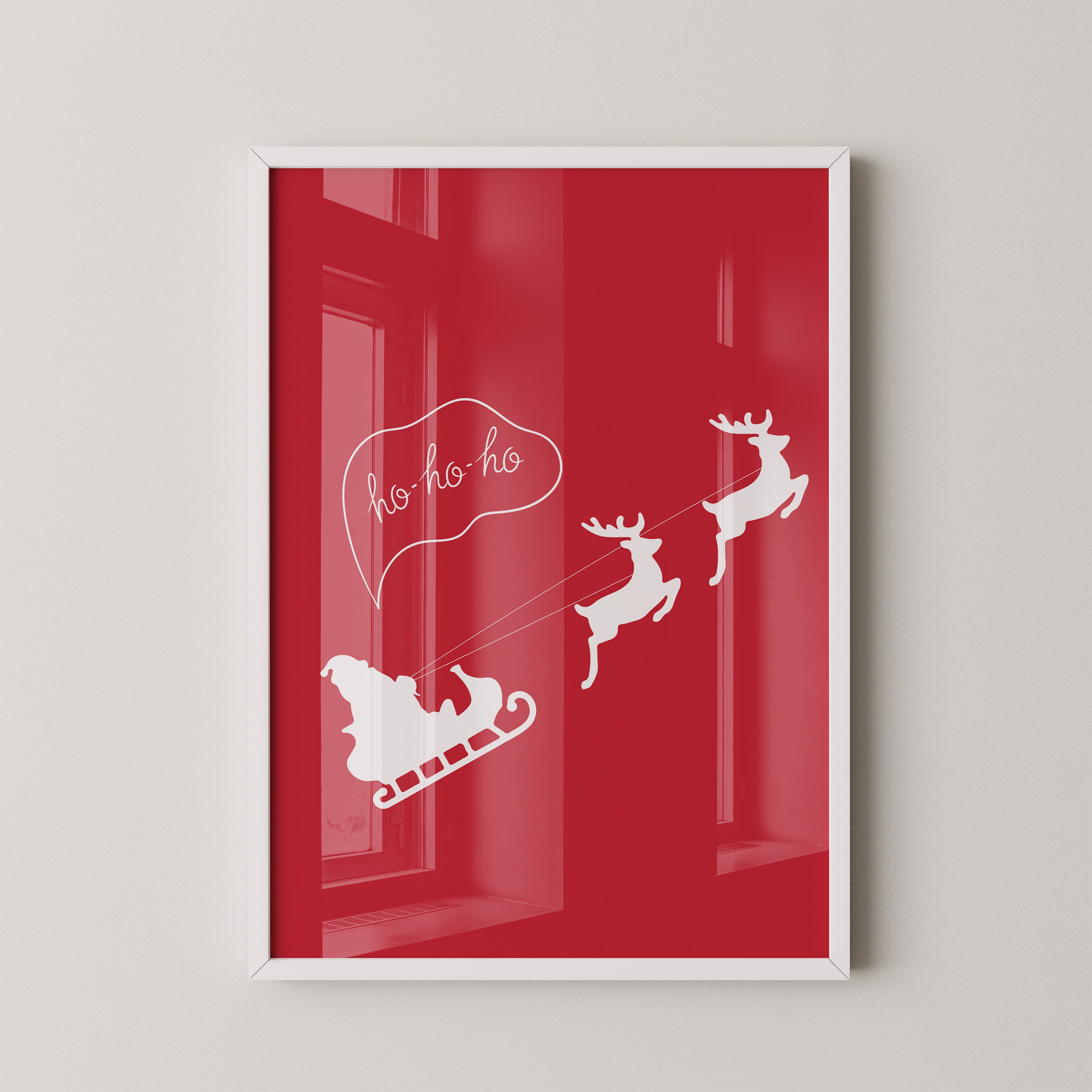 Weihnachtsmann Rentierschlitten Rot