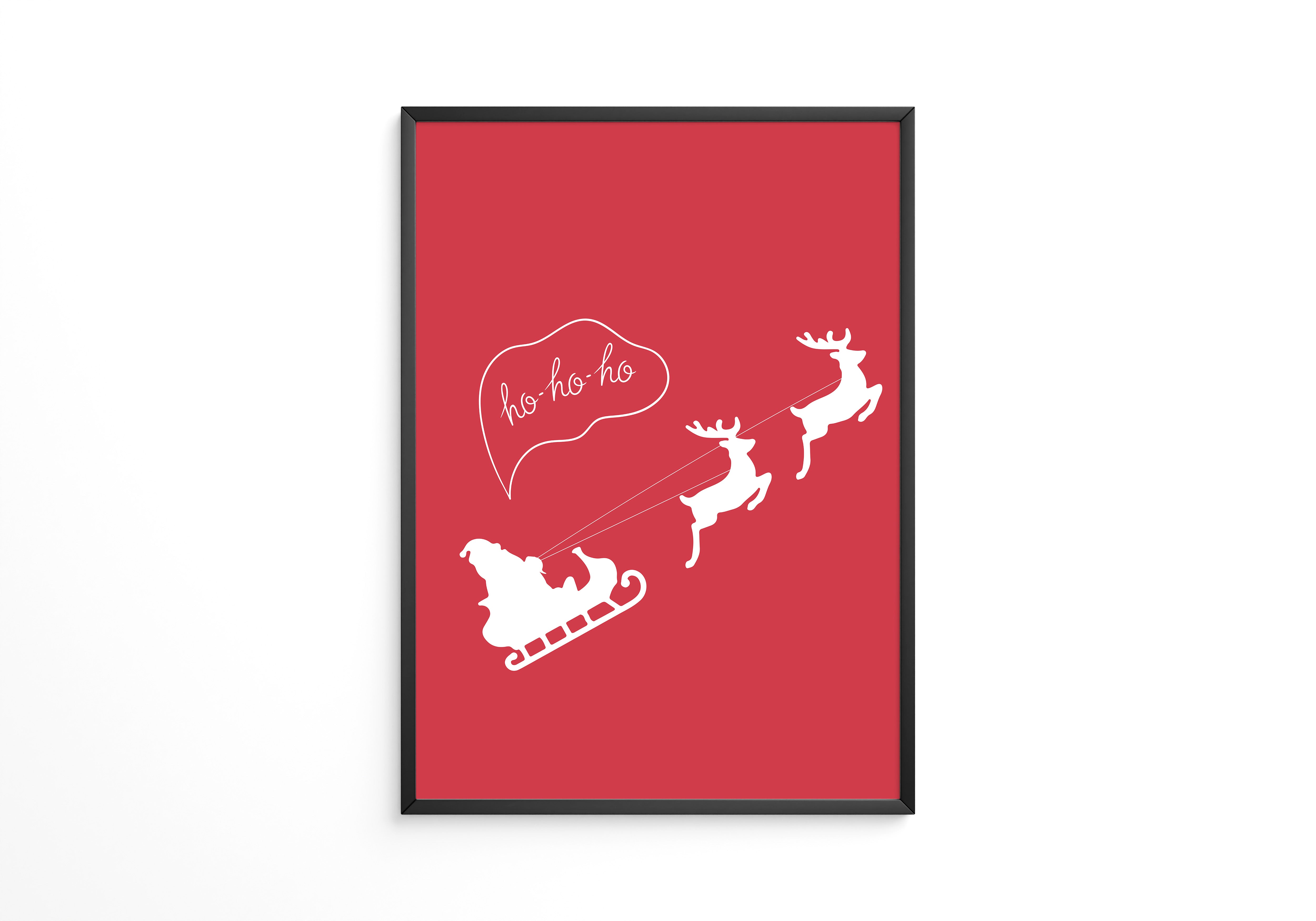 Weihnachtsmann Rentierschlitten Rot