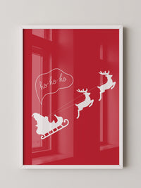 Weihnachtsmann Rentierschlitten Rot