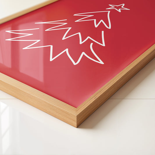 Weihnachtsbaum Rot Minimalistisch