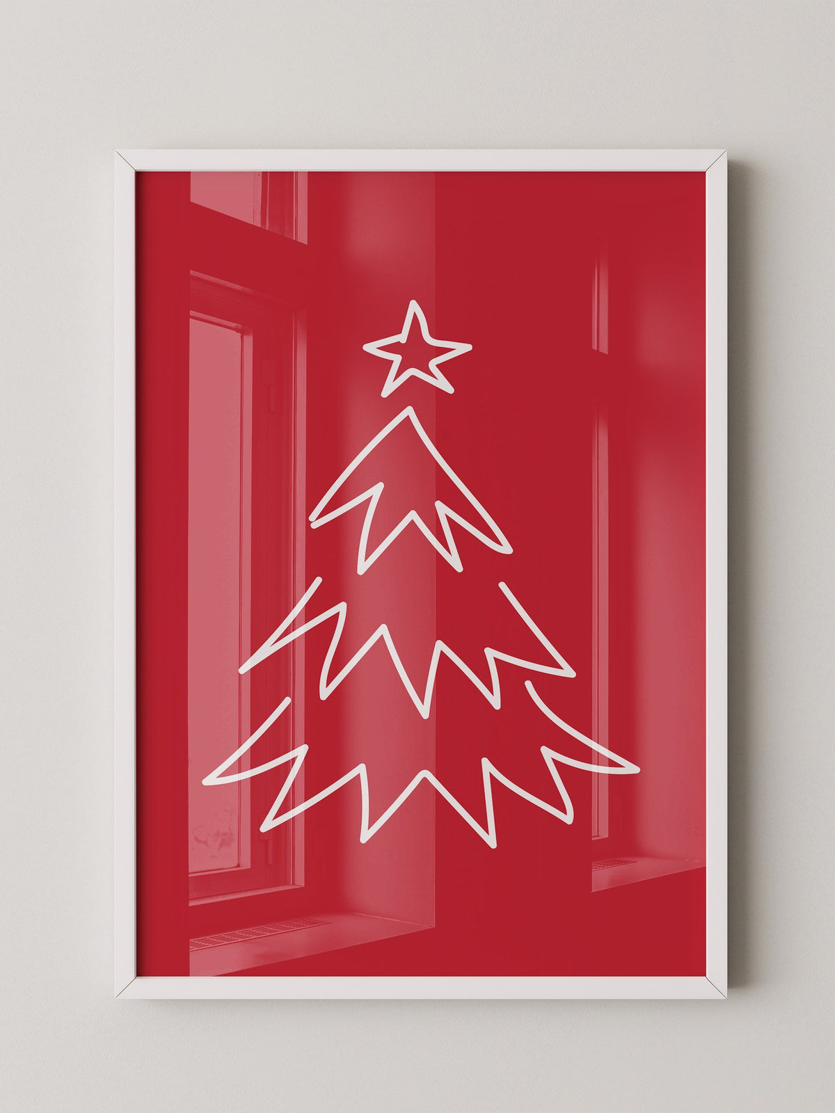Weihnachtsbaum Rot Minimalistisch