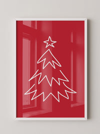 Weihnachtsbaum Rot Minimalistisch