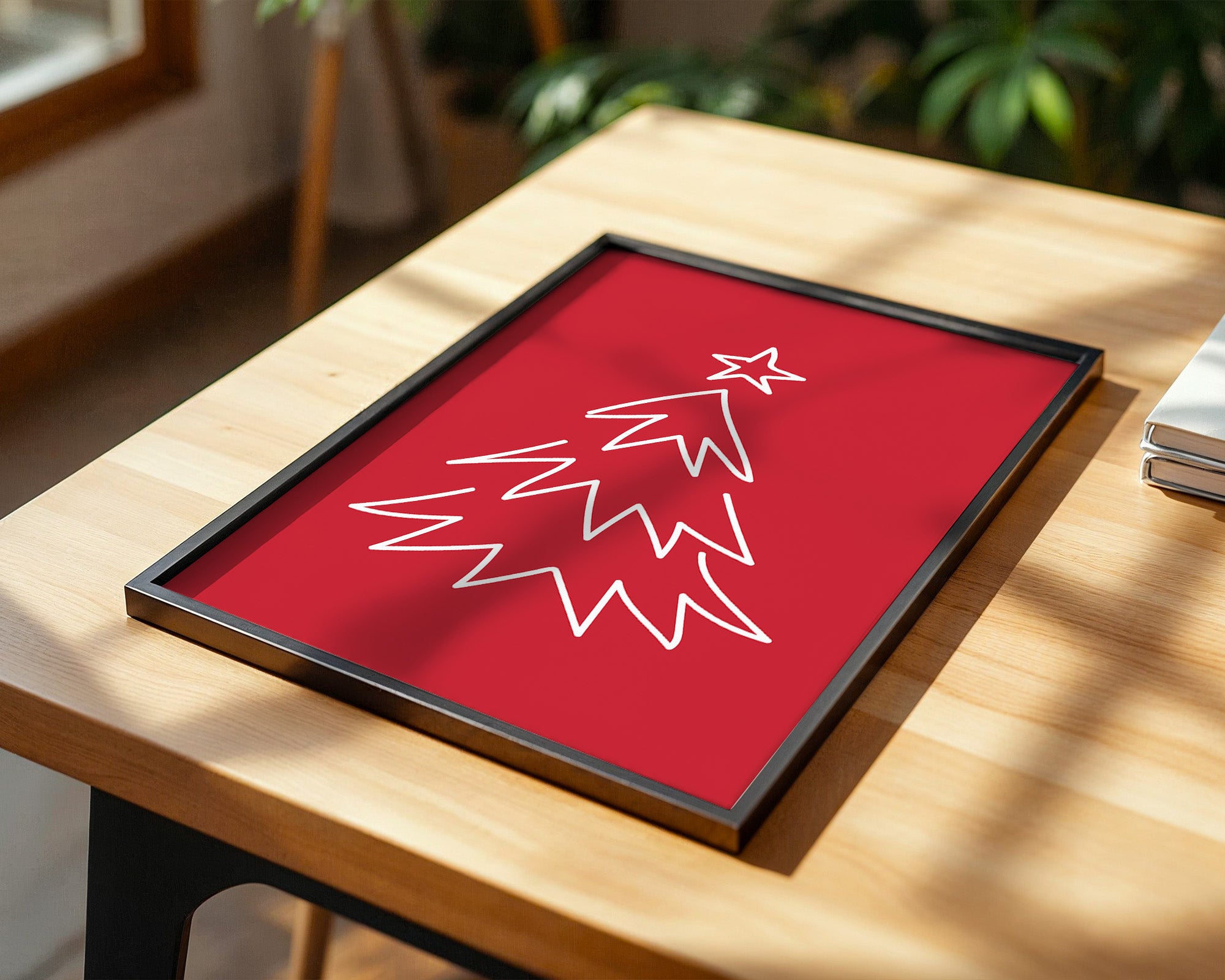 Weihnachtsbaum Rot Minimalistisch