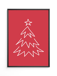 Weihnachtsbaum Rot Minimalistisch