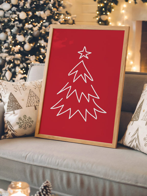 Weihnachtsbaum Rot Minimalistisch