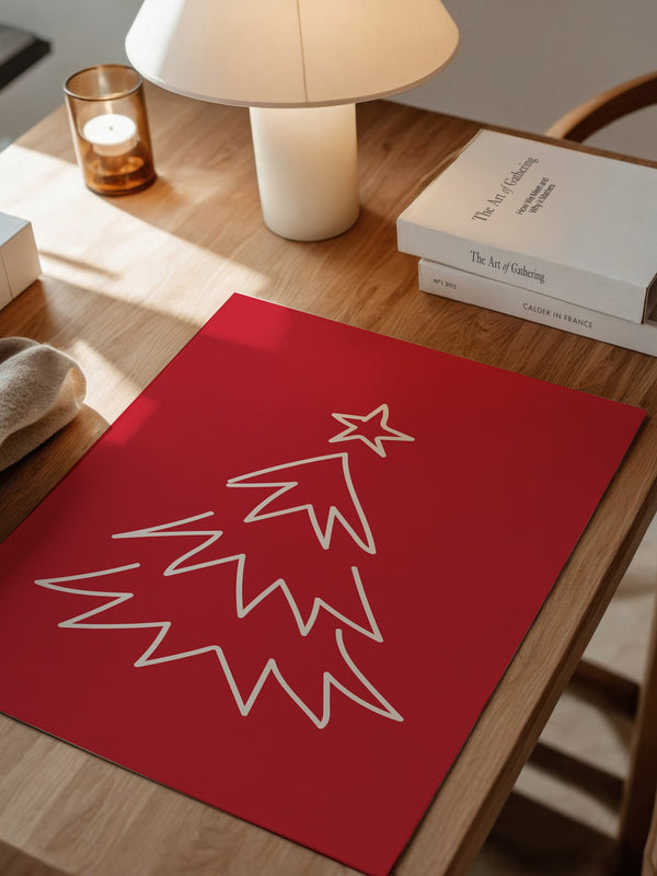 Weihnachtsbaum Rot Minimalistisch
