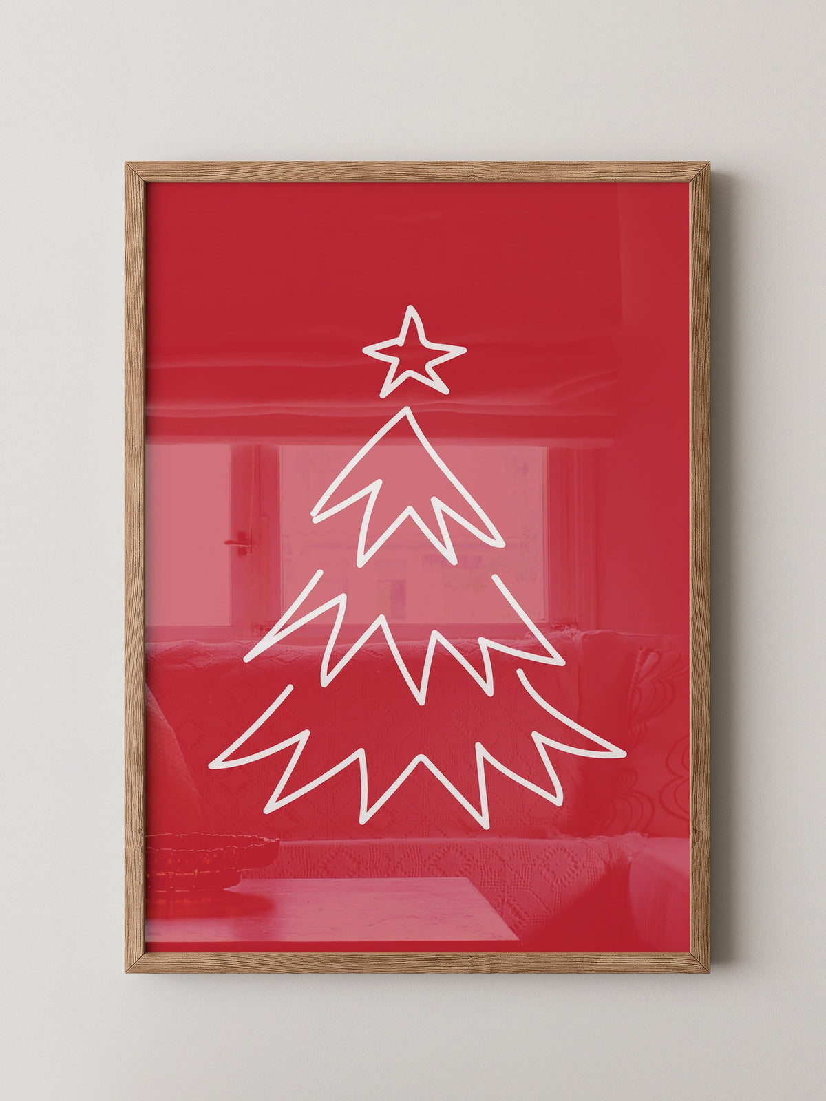Weihnachtsbaum Rot Minimalistisch
