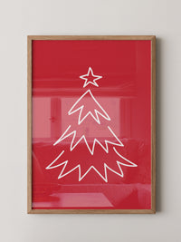 Weihnachtsbaum Rot Minimalistisch