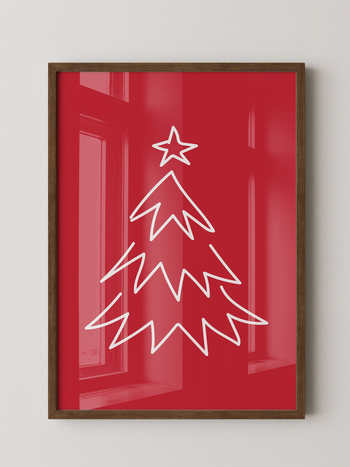 Weihnachtsbaum Rot Minimalistisch