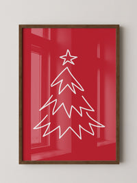 Weihnachtsbaum Rot Minimalistisch