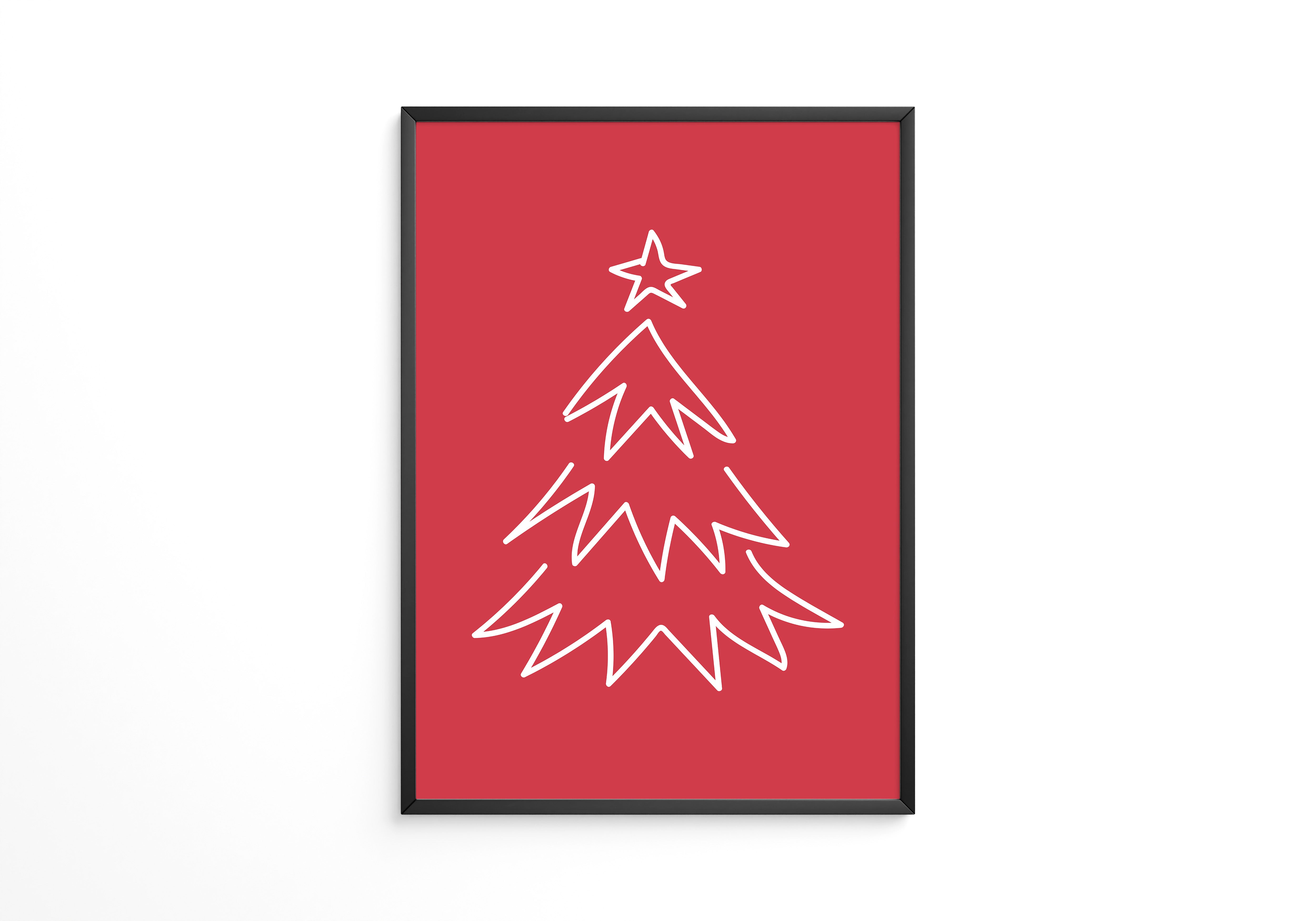 Weihnachtsbaum Rot Minimalistisch