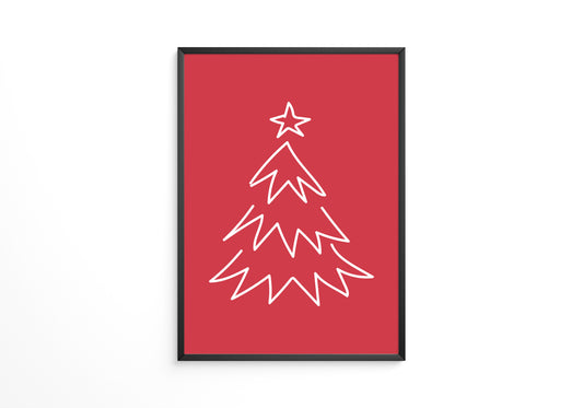 Weihnachtsbaum Rot Minimalistisch
