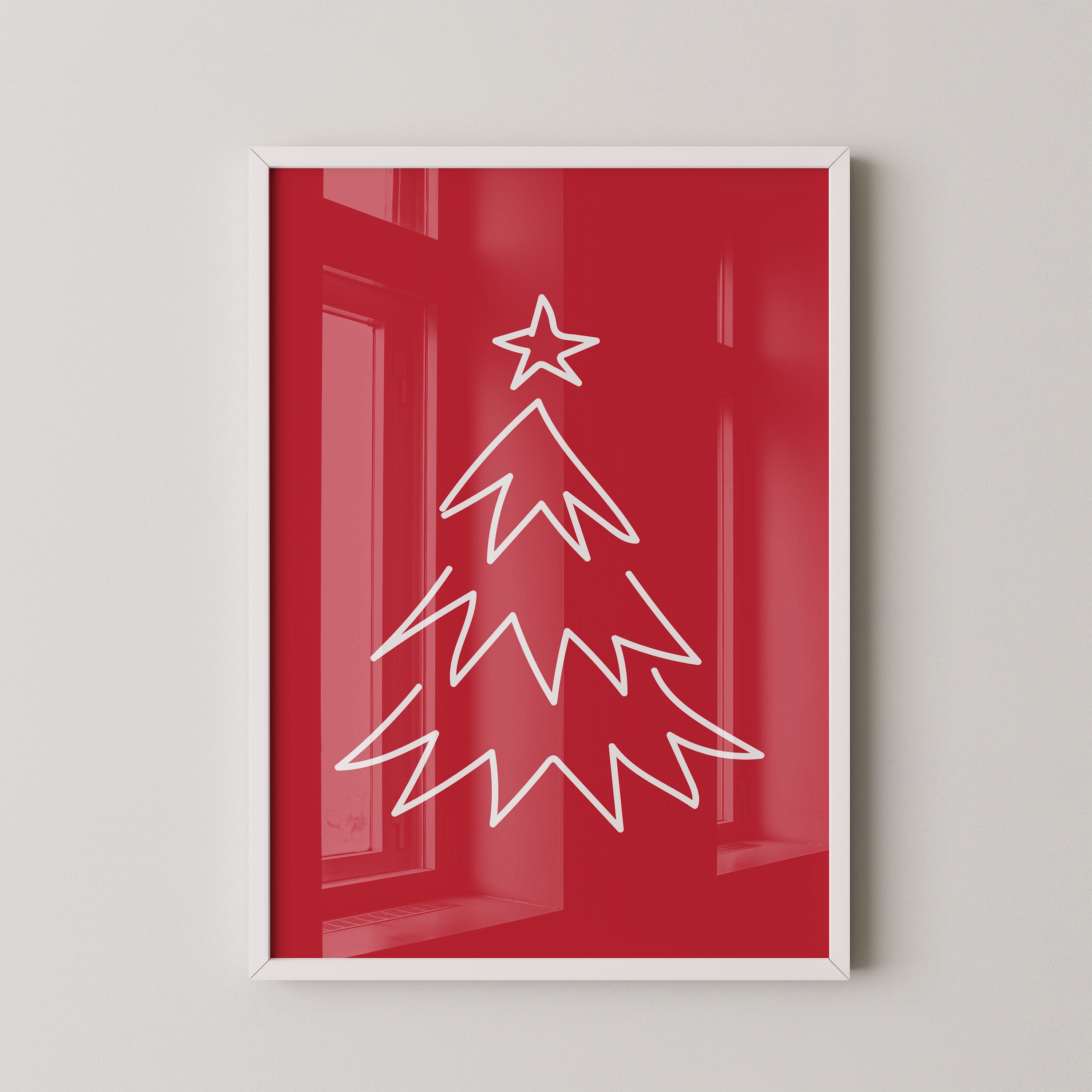 Weihnachtsbaum Rot Minimalistisch