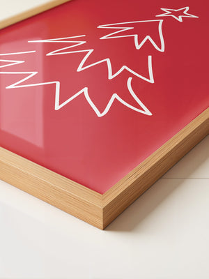 Weihnachtsbaum Rot Minimalistisch