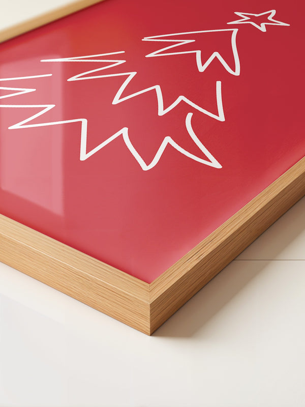 Weihnachtsbaum Rot Minimalistisch