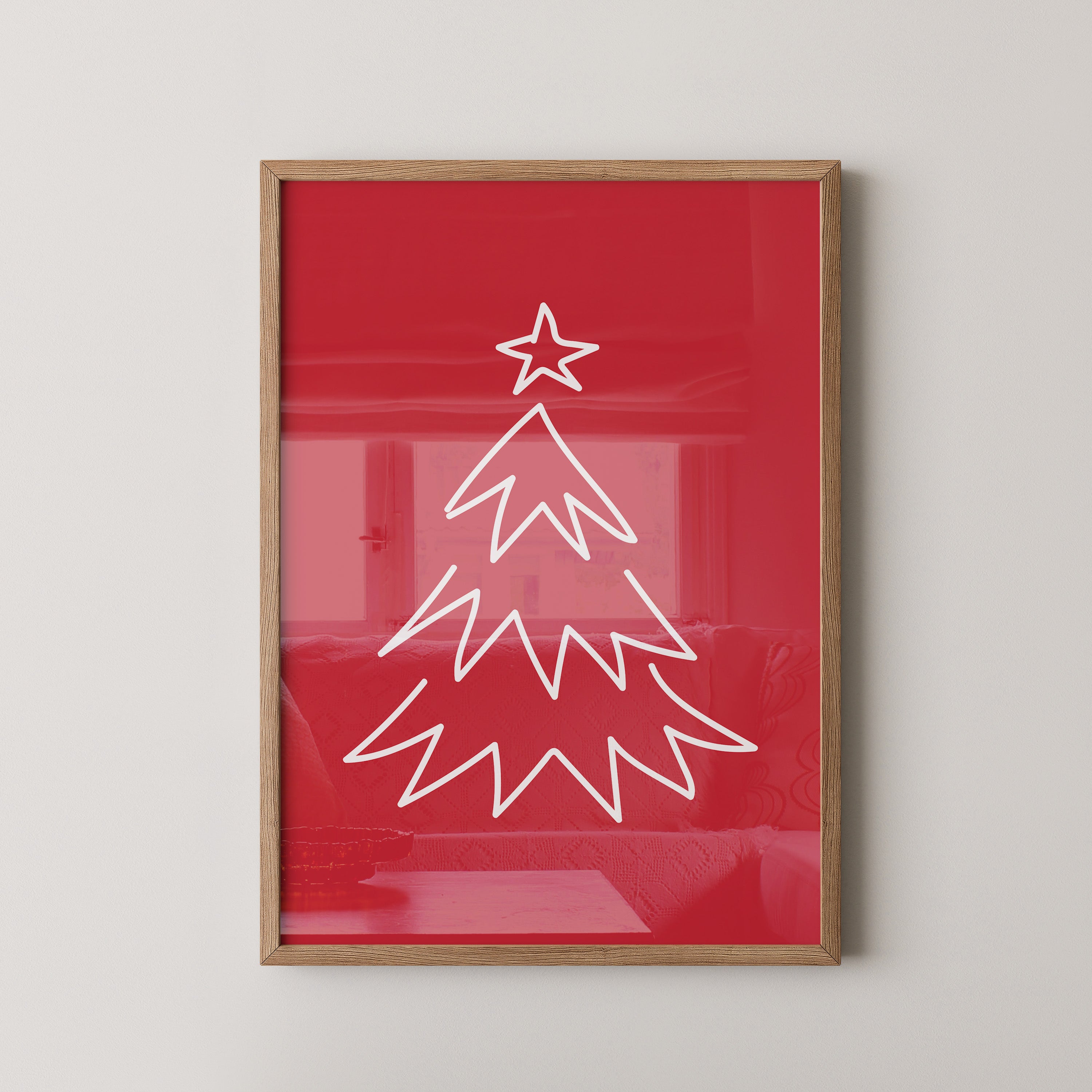 Weihnachtsbaum Rot Minimalistisch