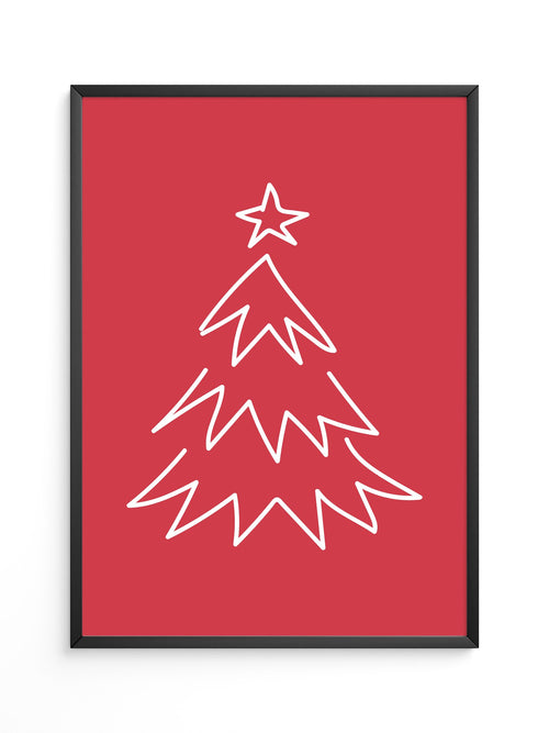 Weihnachtsbaum Rot Minimalistisch