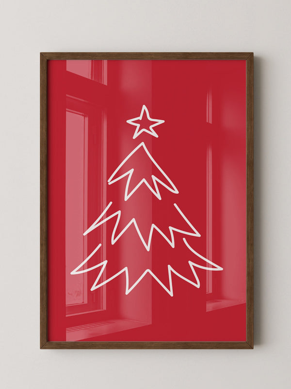 Weihnachtsbaum Rot Minimalistisch