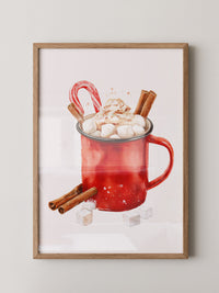 Rote Tasse Heißgetränk Weihnachtsstil
