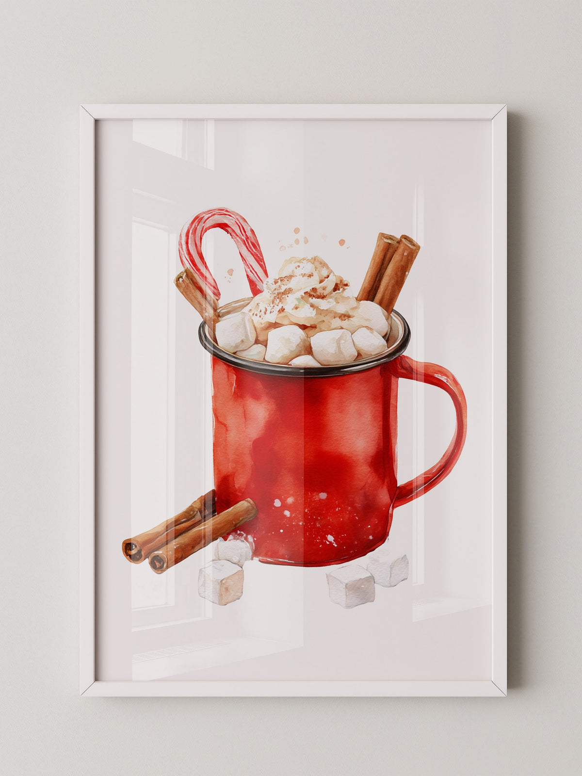 Rote Tasse Heißgetränk Weihnachtsstil