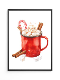 Rote Tasse Heißgetränk Weihnachtsstil
