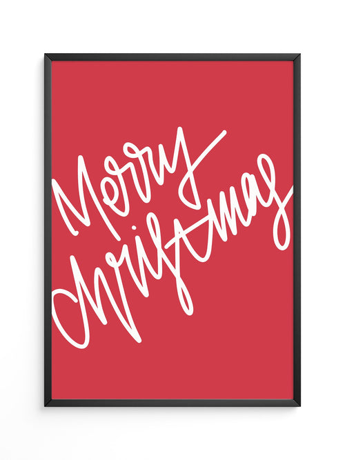 Weihnachtsgruß Kalligrafie Rot