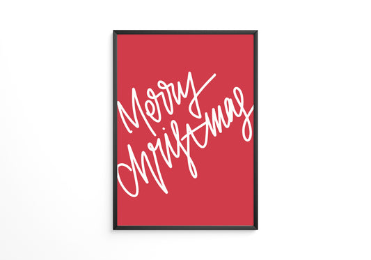 Weihnachtsgruß Kalligrafie Rot